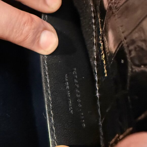 Saint Laurent Black Croc Embossed Small Kate Tassel Chain Bag - Picture 14 of 16